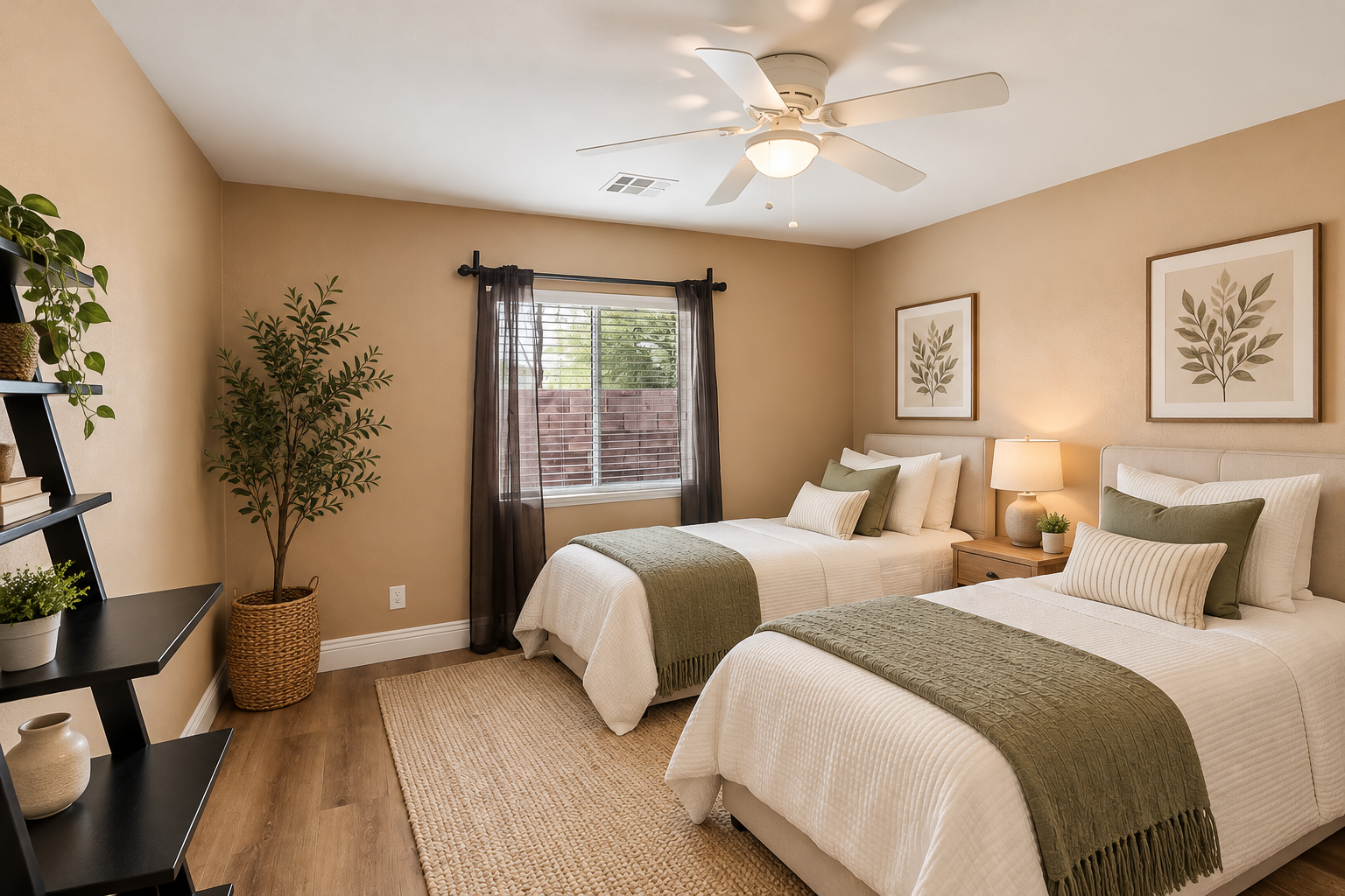 Shared bedroom with two beds